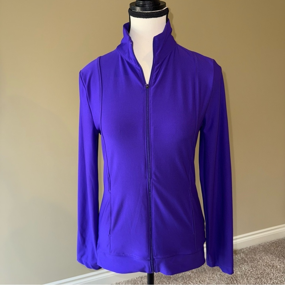 Athletic Works Jacket Purple Performance Athletic Sporty Full Zip High Collar